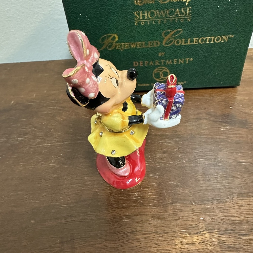 Department 56-Bejeweled Collection "Merry Christmas Minnie" Trinket Box - Picture 4 of 11